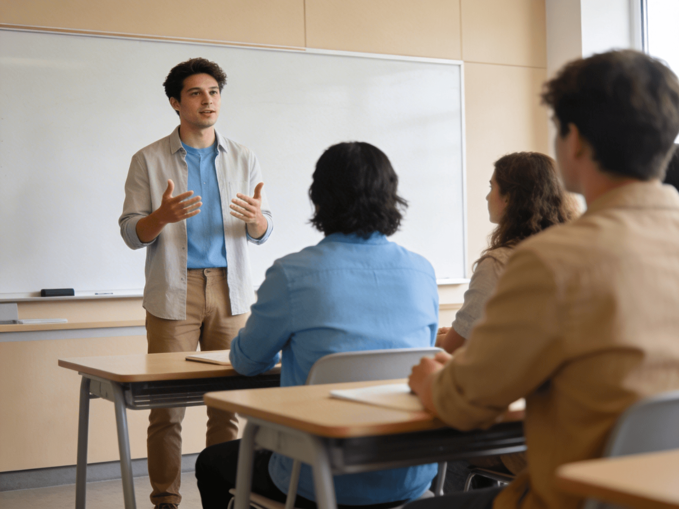 Person giving a presentation confidently