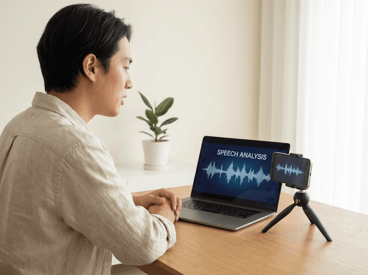 Person improving speaking clearly