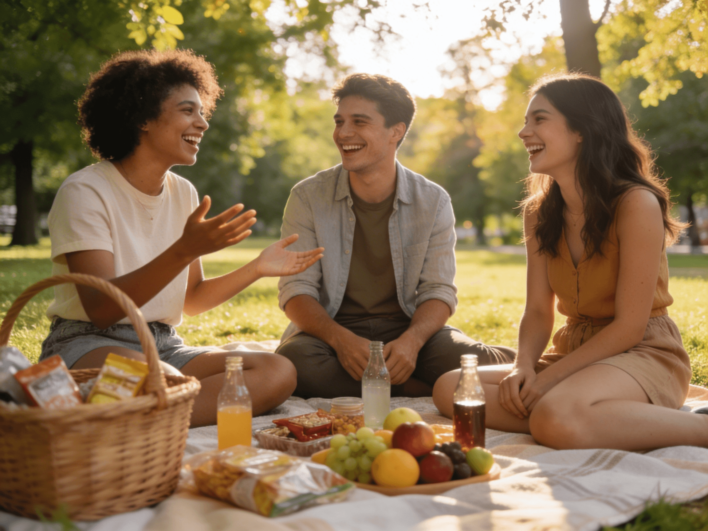 Two people having a friendly conversation together